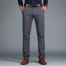 Load image into Gallery viewer, Vomint 2019 New Men's Pants Straight Loose Casual Trousers Large Size Cotton Fashion Men's Business Suit Pants Green Brown Grey