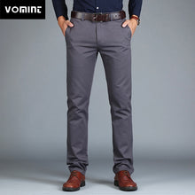 Load image into Gallery viewer, Vomint 2019 New Men's Pants Straight Loose Casual Trousers Large Size Cotton Fashion Men's Business Suit Pants Green Brown Grey