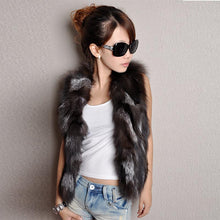 Load image into Gallery viewer, New Winter Lady Real Fox Fur Vest Shoulder Short Jacket Women Fashion Genuine Fur Coat Vest Women Real Natural Fox Fur Coats