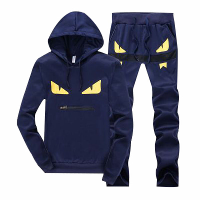 Men Sportswear Hoodies Set New Autumn Hooded Track Suit Mens Brand Clothing Fit Casual Print Tracksuits Male Sweatshirts Coats