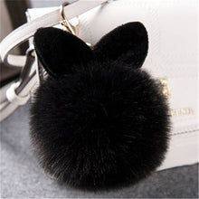 Load image into Gallery viewer, Fake Rabbit fur ball key chain pompom fluffy Bag Charms bunny keychain Keyring