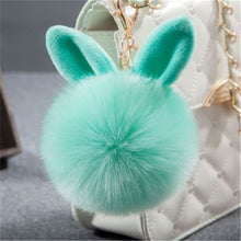 Load image into Gallery viewer, Fake Rabbit fur ball key chain pompom fluffy Bag Charms bunny keychain Keyring