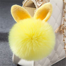 Load image into Gallery viewer, Fake Rabbit fur ball key chain pompom fluffy Bag Charms bunny keychain Keyring