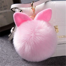 Load image into Gallery viewer, Fake Rabbit fur ball key chain pompom fluffy Bag Charms bunny keychain Keyring