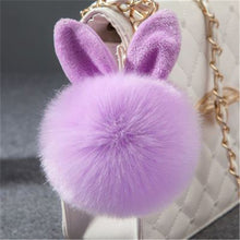 Load image into Gallery viewer, Fake Rabbit fur ball key chain pompom fluffy Bag Charms bunny keychain Keyring