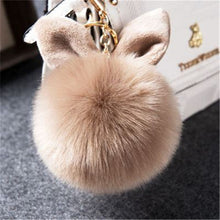 Load image into Gallery viewer, Fake Rabbit fur ball key chain pompom fluffy Bag Charms bunny keychain Keyring
