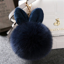 Load image into Gallery viewer, Fake Rabbit fur ball key chain pompom fluffy Bag Charms bunny keychain Keyring