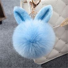 Load image into Gallery viewer, Fake Rabbit fur ball key chain pompom fluffy Bag Charms bunny keychain Keyring