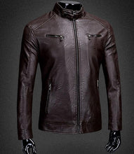 Load image into Gallery viewer, Men Genuine Leather Jacket Zipper 2019 New Arrival Autumn Slim Short Male Moto Sheepskin Leather Jacket Biker Teenage Boy Spring