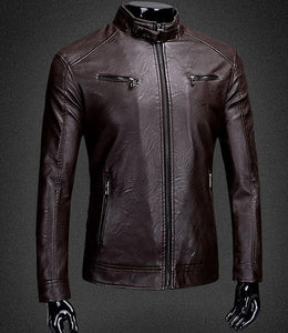 Men Genuine Leather Jacket Zipper 2019 New Arrival Autumn Slim Short Male Moto Sheepskin Leather Jacket Biker Teenage Boy Spring