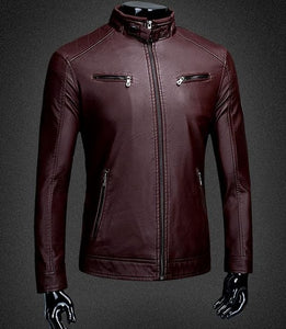Men Genuine Leather Jacket Zipper 2019 New Arrival Autumn Slim Short Male Moto Sheepskin Leather Jacket Biker Teenage Boy Spring