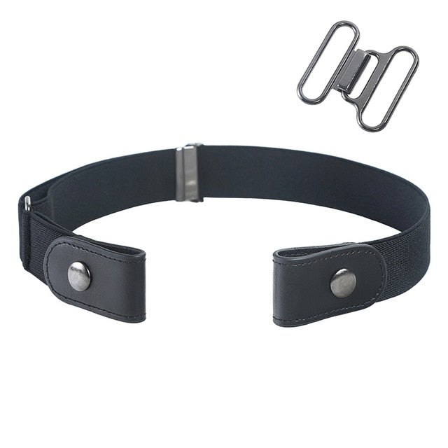 AWAYTR Unisex Buckle-Free Elastic Belt For Jeans Pants Dress Free Stretch Waist Belt For Women Men No Buckle Adjustable Belt