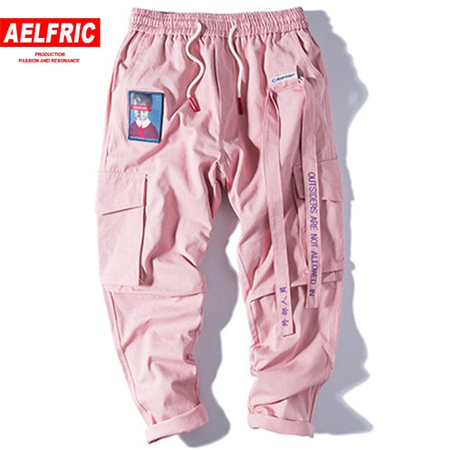 Aelfric Hip Hop Sweat Pants Embroidery Japanese Style Trousers Sweatpants Streetwear Men Joggers Track Casual Cargo Pants UR45