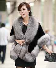Load image into Gallery viewer, Women Leather fox fur mink rabbit fur shawl  coat