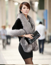 Load image into Gallery viewer, Women Leather fox fur mink rabbit fur shawl  coat