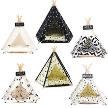 Load image into Gallery viewer, Pet Teepee Tent  Portable Washable Not Included Mat