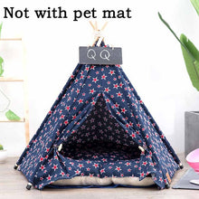 Load image into Gallery viewer, Pet Teepee Tent  Portable Washable Not Included Mat