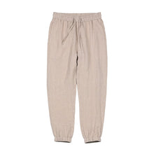 Load image into Gallery viewer, SIMWOOD 2019 spring 100% pure linen ankle-length pants men cool elasticated waistband drawstring plus size trousers male 190095