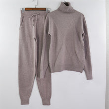Load image into Gallery viewer, MVGIRLRU Woman Sweater Suits Casual  Knit Tracksuit Turtleneck Pullovers+pants Two Piece Sets Female Outfits