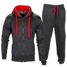 Load image into Gallery viewer, Adisputent Tracksuit Men 2019 Autumn Sportwear Fashion Mens Hip Hop Set 2PC Zipper Hooded Sweatshirt Jacket+Pant  Suit