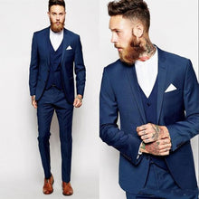 Load image into Gallery viewer, Latest Coat Pant Designs Beige Men Suit Prom Tuxedo Slim Fit 3 Piece Groom Wedding Suits For Men Custom Blazer Terno Masuclino