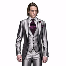 Load image into Gallery viewer, Latest Coat Pant Designs Beige Men Suit Prom Tuxedo Slim Fit 3 Piece Groom Wedding Suits For Men Custom Blazer Terno Masuclino