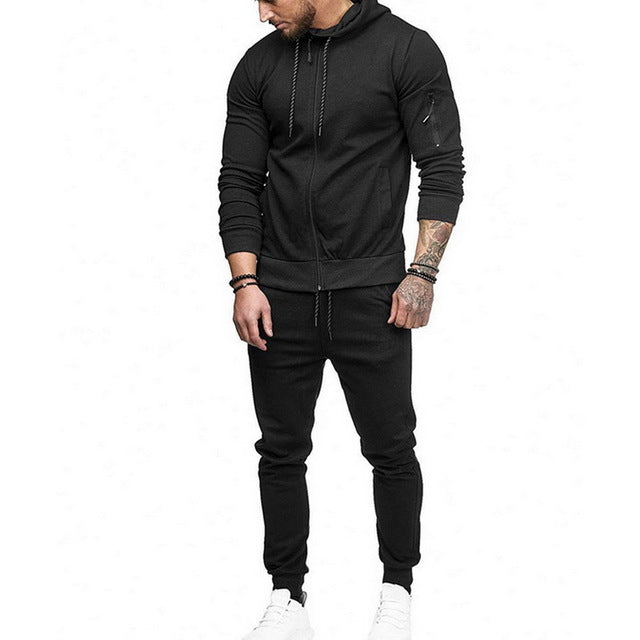 Adisputent 2019 Men Fashion Long Sleeve Hoodies+Pants Set Male Tracksuit Sport Suit Men's Gyms Set Casual Sportswear  Suit