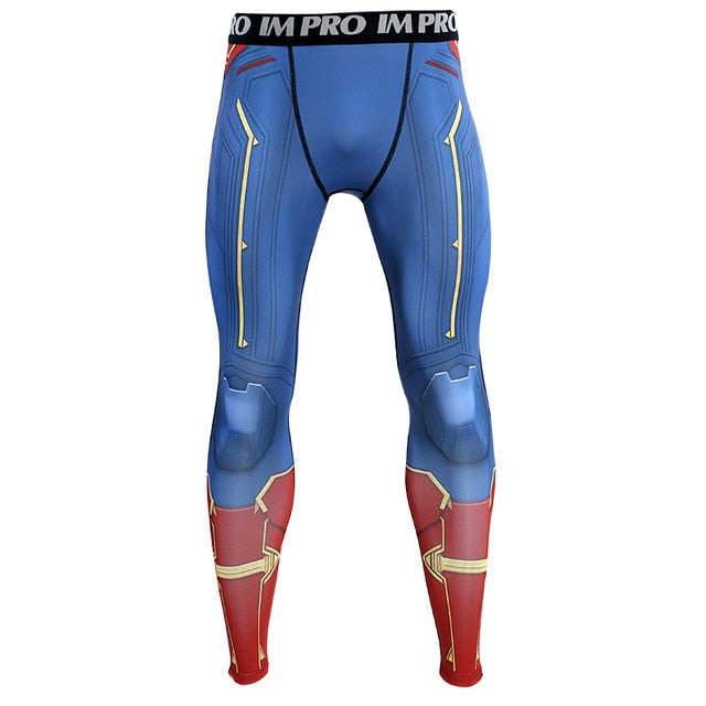 New Captain Marvel  3D Compression Pants  Printed Pants Men Compression  Cosplay Quick-drying clothes For Gyms Pants