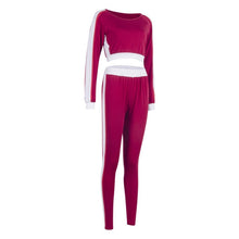 Load image into Gallery viewer, Women Sets Women Red Blue Black 2 pcs Sweatsuit Cotton Summer Pullover Suits Women outfit Two Piece Tracksuits