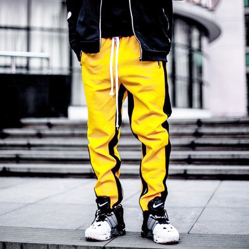 Mens Stripped Sweatpants Polyester blend