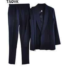 Load image into Gallery viewer, TAOVK Office Lady Pant Suits Women&#39;s Sets Belt Blazer top and pencil pants two piece outfits femme ensemble Pantsuit Spring 2019