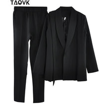 Load image into Gallery viewer, TAOVK Office Lady Pant Suits Women&#39;s Sets Belt Blazer top and pencil pants two piece outfits femme ensemble Pantsuit Spring 2019