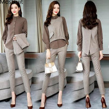 Load image into Gallery viewer, Spring Office 3 Piece Sets Women Long Sleeve Blouse+vest+pants Sets Suits Casual Korean Elegant Ladies Women&#39;s Sets Femme 2019