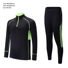 Load image into Gallery viewer, Adult Mens Training Clothes Zipper Coat Boys Long Sleeve Running Football Training Suit Sports Set With Striped Pants