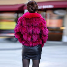 Load image into Gallery viewer, ETHEL ANDERSON Luxury Genuine Real Fox Fur Jackets&amp;Coats With Fox Fur Collar For Ladies Short Fox Fur Outerwear In Fur Garments