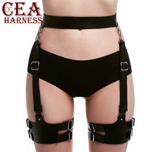 Load image into Gallery viewer, CEA.HARNESS 100% Handmade Punk Gothic Leather Garter Belt Waist Straps Thigh High Leg Harness Suspender For Jeans Pant Lingerie