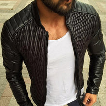 Load image into Gallery viewer, Fashion men leather jacket Spring autumn Casual PU coat mens motorcycle leather jacket New Male Solid color slim outerwear S-3XL