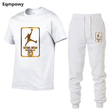 Load image into Gallery viewer, Summer Hot Sale Men&#39;s Sets T Shirts+pants Two Pieces Sets Casual Tracksuit Male Tshirt Gyms Fitness trouser
