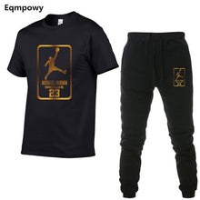 Load image into Gallery viewer, Summer Hot Sale Men&#39;s Sets T Shirts+pants Two Pieces Sets Casual Tracksuit Male Tshirt Gyms Fitness trouser