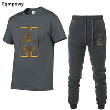 Load image into Gallery viewer, Summer Hot Sale Men&#39;s Sets T Shirts+pants Two Pieces Sets Casual Tracksuit Male Tshirt Gyms Fitness trouser