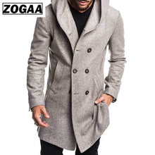 Load image into Gallery viewer, ZOGAA Fashion Mens Trench Coat Jacket Spring Autumn Mens Overcoats Casual Solid Color Woolen Trench Coat for Men Clothing 2019