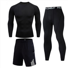 Load image into Gallery viewer, Men&#39;s Compressed Long Sleeve Shirt Pants Shorts Fitness MMA Clothing tactical rashguard jiu jitsu crossfit T-Shirt Jogging suits
