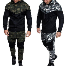 Load image into Gallery viewer, Litthing Men Set Camouflage Print Jacket+Pants 2PCS Male Casual Tracksuit Sportwear Hoodies Sweatshirt &amp;Pant Suit Plus Size 3XL