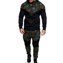 Load image into Gallery viewer, Litthing Men Set Camouflage Print Jacket+Pants 2PCS Male Casual Tracksuit Sportwear Hoodies Sweatshirt &amp;Pant Suit Plus Size 3XL