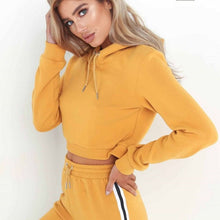Load image into Gallery viewer, Z&amp;P 2019 Tracksuit 2pcs Women Set Hoodies Crop Top Sweatshirt+Side Stripe Pants Hooded 2 Pieces Sets Women Clothing Suits Female