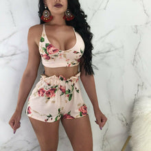 Load image into Gallery viewer, Women 2 Piece Outfits Sleeveless Crop Top Pleated Pants Set Casual Jumpsuit Rompers Sexy Summer Sleeveless Party Club Clothes