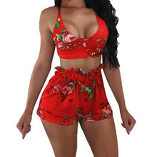 Load image into Gallery viewer, Women 2 Piece Outfits Sleeveless Crop Top Pleated Pants Set Casual Jumpsuit Rompers Sexy Summer Sleeveless Party Club Clothes