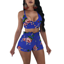Load image into Gallery viewer, Women 2 Piece Outfits Sleeveless Crop Top Pleated Pants Set Casual Jumpsuit Rompers Sexy Summer Sleeveless Party Club Clothes