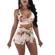 Load image into Gallery viewer, Women 2 Piece Outfits Sleeveless Crop Top Pleated Pants Set Casual Jumpsuit Rompers Sexy Summer Sleeveless Party Club Clothes