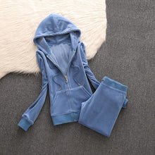 Load image into Gallery viewer, Women Velvet Hoodie Velour Track Suit